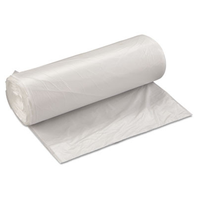 High-Density Commercial Can Liner Value Pack, 60 Gal, 19 Mic, 38" x 58", Clear, Interleaved Roll, 25 Bags/Roll, 6 Rolls/Ct