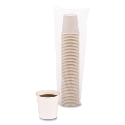 Paper Hot Cups, 4 Oz, White, 50/Sleeve, 20 Sleeves/Carton