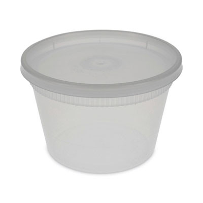 Newspring Delitainer Microwavable Container, 16 Oz, 4.7" Diameter x 3.1"h, Clear, Plastic, 240/Carton