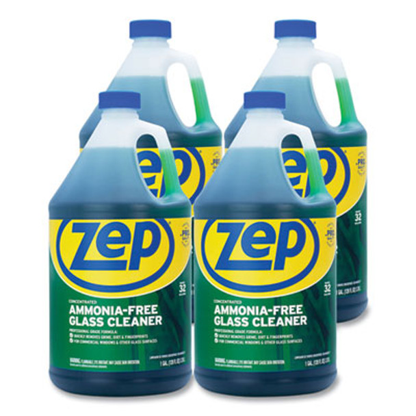 Ammonia-Free Glass Cleaner, Pleasant Scent, 1 Gal Bottle, 4/Carton