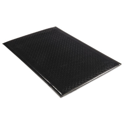 Soft Step Supreme Anti-Fatigue Floor Mat, Rectangular, Black Cross-Hatch Embossed Surface, 24" x 36"
