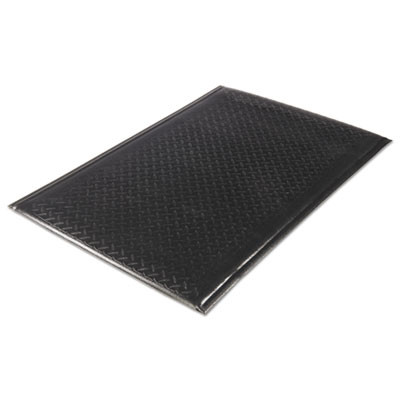 Soft Step Supreme Anti-Fatigue Floor Mat, Rectangular, Black Cross-Hatch Embossed Surface, 36" x 60"