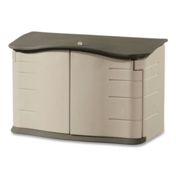 Horizontal Outdoor Storage Shed, 55 X 28 X 36, 20 Cu Ft, Olive Green/Sandstone