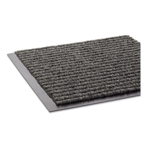 Needle-Rib Wiper/Scraper Mat, Rectangular, Gray Ribbed Surface, 36" x 60"