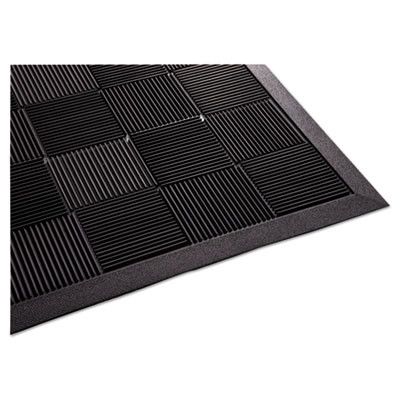 Parquet Scraper Mat, Black Blade Ribbed Rubber Surface, 24" x 36"