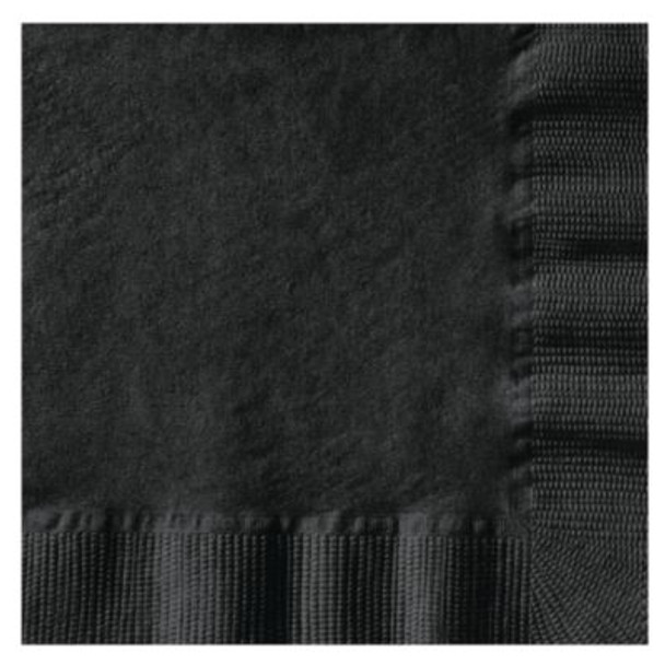 Beverage Napkins, 1-Ply, 10 X 10, Black, 1000/Carton