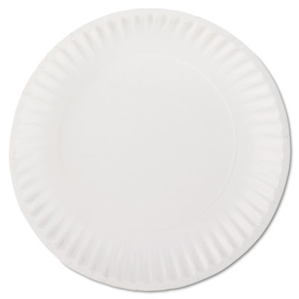 White Paper Plates, 9" Dia, 100/Pack