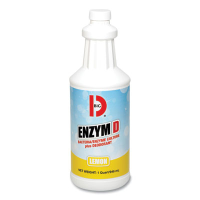 Enzym D Digester Liquid Deodorant, Lemon, 32 Oz Bottle, 12/Carton