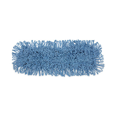 Dust Mop Head, Looped-End, Cotton/Synthetic Fibers, 24 x 5, Blue