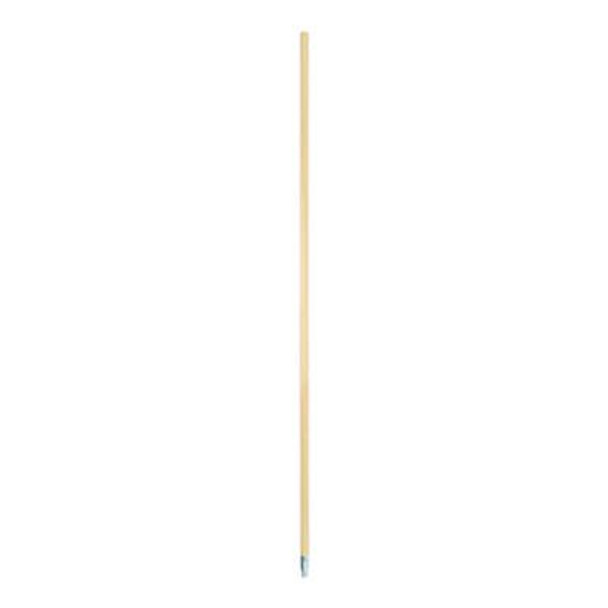 Metal Tip Threaded Hardwood Broom Handle, 0.94" Dia x 60", Natural
