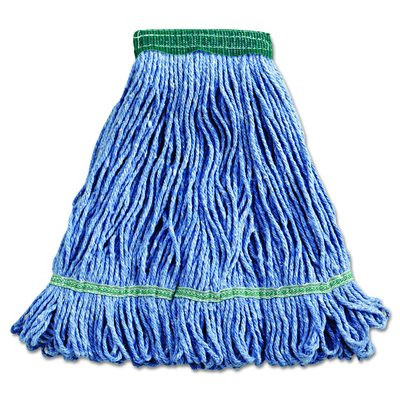 Super Loop Wet Mop Head, Cotton/Synthetic Fiber, 5" Headband, Medium Size, Blue