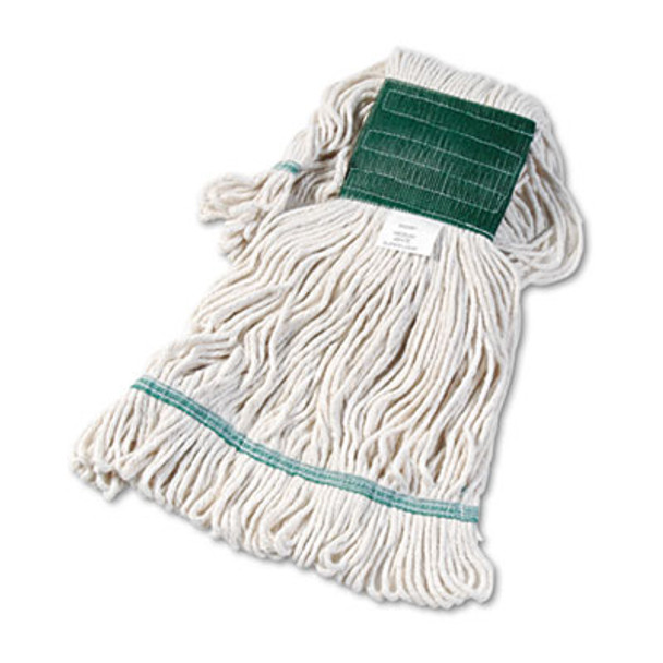 Super Loop Wet Mop Head, Cotton/Synthetic Fiber, 5" Headband, Medium Size, White