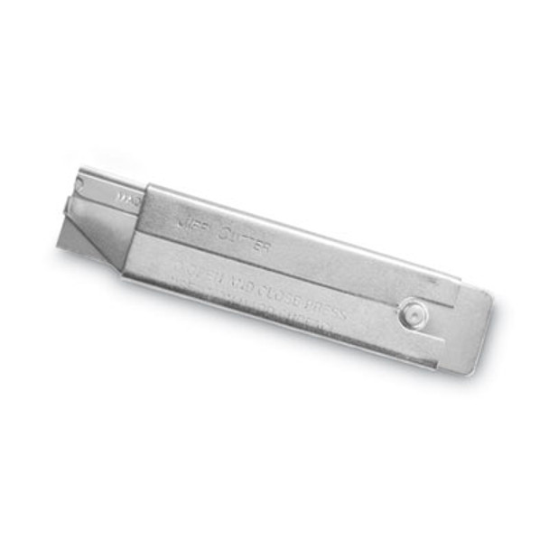 Jiffi-Cutter Compact Utility Knife With Retractable Blade, 3" Metal Handle, Chrome, 12/Box