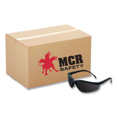 Klondike Safety Glasses, Matte Black Half Frame, Gray Dual Lens, 12/Box