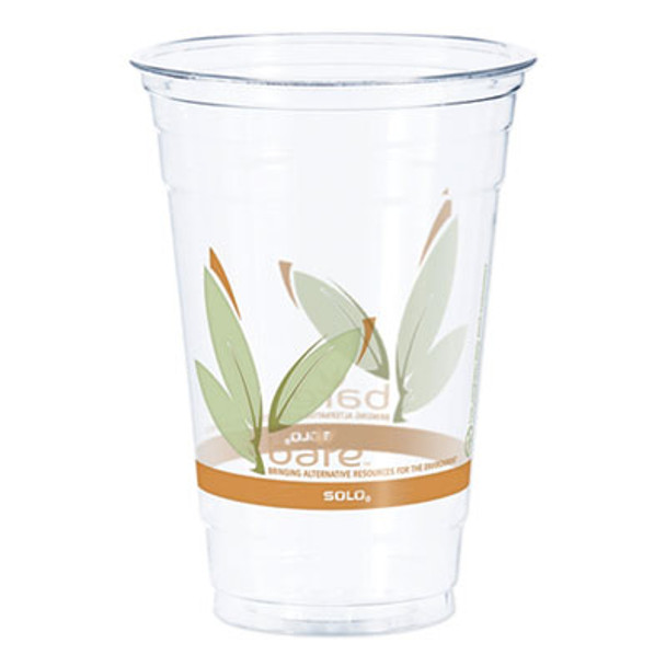Bare Eco-Forward Rpet Cold Cups 20 Oz, Plastic, Leaf Design, 50/Pack, 12 Packs/Carton