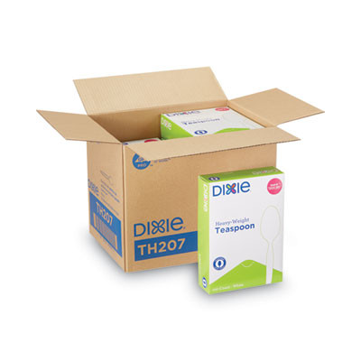 Plastic Cutlery, Heavyweight Spoon, White, 100/Box, 10 Boxes/Carton