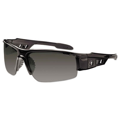 Skullerz Dagr Safety Glasses, Black Half Frame, Smoke Single Lens
