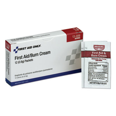 First Aid Kit Refill Burn Cream Packets, 0.1 G Packet, 12/Box