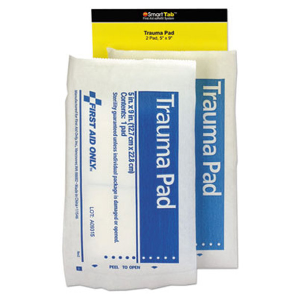 Smartcompliance Refill Trauma Pad, 5 X 9, White, 2/Bag