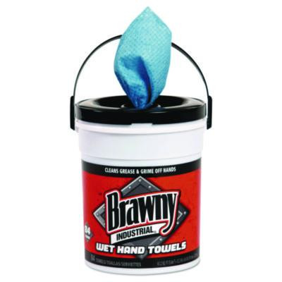 Wet Hand Towels, 1-Ply, 8.6 x 12.2, Fresh Scent, Blue, 84/Pail, 6/Carton