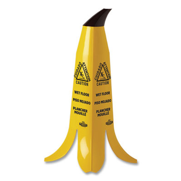 Banana Wet Floor Cones, 11 X 11.15 X 23.25, Yellow/Brown/Black