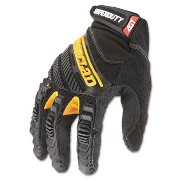 Superduty Gloves, En388: 4132, 12" Long, Large, Black/Yellow, Pair