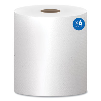 Essential High Capacity Hard Roll Towels For Business, 1-Ply, 8" x 1,000 Ft, 1.5" Core, Recycled, White, 6 Rolls/Carton