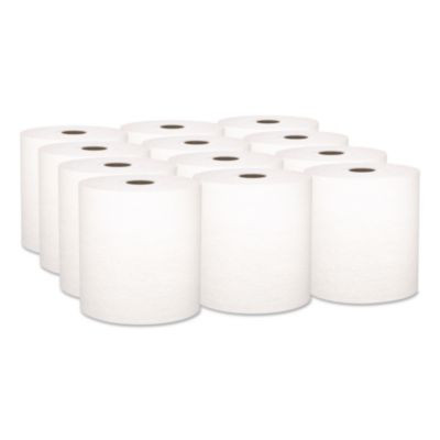 Universal Hard Roll Paper Towels With Premium Absorbency Pockets, 1-Ply, 8" x 425 Ft, 1.5" Core, White, 12 Rolls/Carton