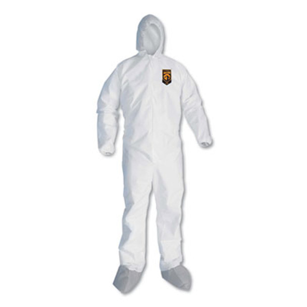 A45 Liquid And Particle Protection Surface Prep/Paint Coveralls, Large, White, 25/Carton