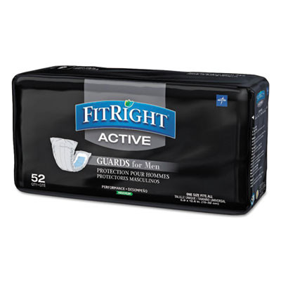 Fitright Active Male Guards, 6 x 11, White, 52/Pack, 4 Pack/Carton