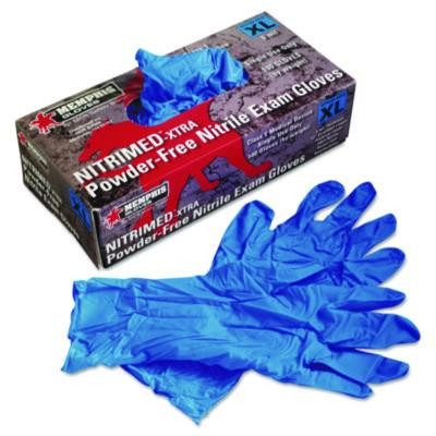 Nitri-Med Disposable Nitrile Gloves, Powder-Free, X-Large, 6 Mil, Blue, 100/Box