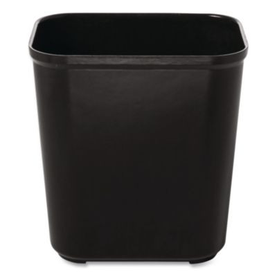 Fiberglass Wastebasket, 7 Gal, Fiberglass, Black
