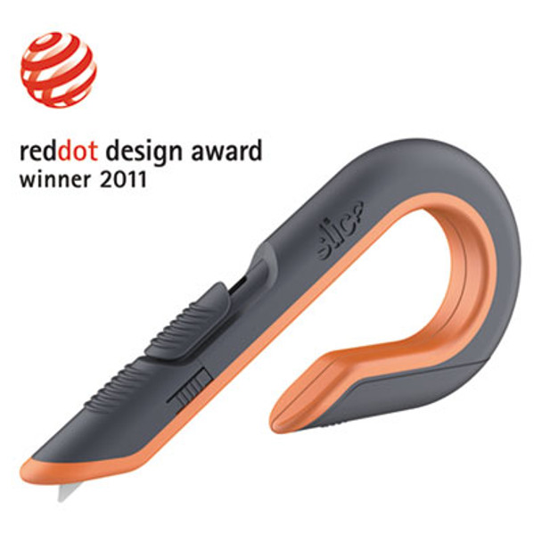 Box Cutters, Double Sided, Replaceable, 1.29" Carbon Steel Blade, 7" Nylon Handle, Gray/Orange