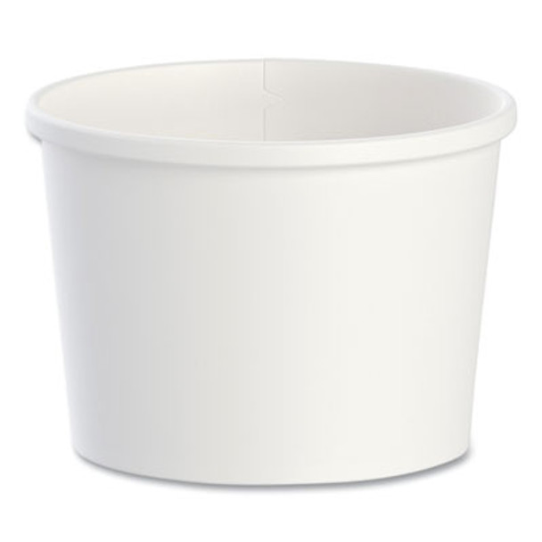 Flexstyle Double Poly Paper Containers, 12 Oz, 3.6" Diameter, White, Paper, 25/Bag, 20 Bags/Carton
