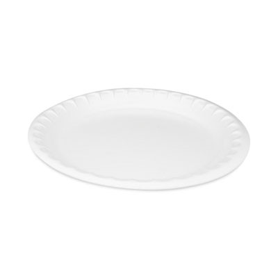 Placesetter Deluxe Laminated Foam Dinnerware, Plate, 10.25" Dia, White, 540/Carton