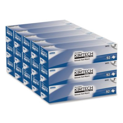 Kimwipes Delicate Task Wipers, 2-Ply, 14.7 x 16.6, Unscented, White, 92/Box, 15 Boxes/Carton