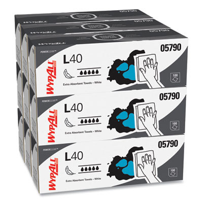 L40 Towels, Pop-Up Box, 16.4 x 9.8, White, 100/Box, 9 Boxes/Carton