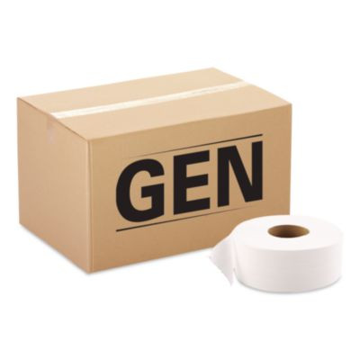 Jrt Jumbo-Junior Bath Tissue, Septic Safe, 1-Ply, 3.3" x 1,200 Ft, White, 12 Rolls/Carton