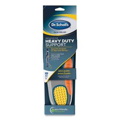 Pain Relief Orthotic Heavy Duty Support Insoles, Men, Men's Sizes 8 To 14, Gray/Blue/Orange/Yellow, Pair