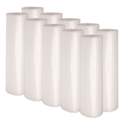 Recycled Low-Density Polyethylene Can Liners, 60 Gal, 1.75 Mil, 38" x 58", Clear, Perforated, 10 Bags/Roll, 10 Rolls/Carton