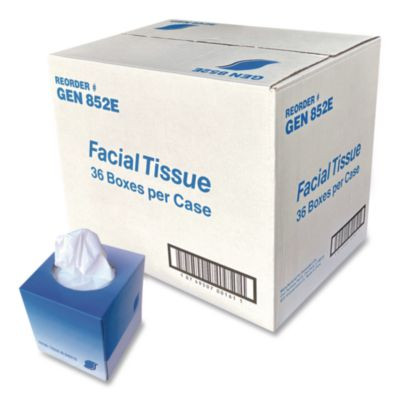 Facial Tissue Cube Box, 2-Ply, White, 85 Sheets/Box, 36 Boxes/Carton