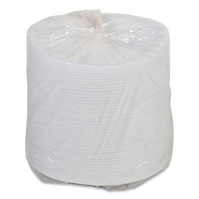 Placesetter Satin Non-Laminated Foam Dinnerware, Plate, 9" Dia, White, 125/Pack, 4 Packs/Carton