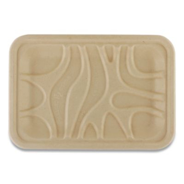 Laminated Fiber Meat And Produce Trays, Pla Lined, Pfas Free, 8.2 x 5.7 x 0.7, Natural, Paper, 500/Carton