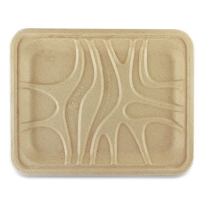 Pfas Fiber Trays, 9.1 x 7.1 x 0.7, Natural, Paper, 500/Carton