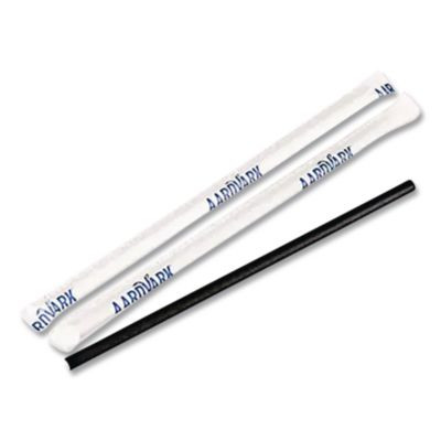 Aardvark Paper Straws, 5.75", Black, 3,200/Carton