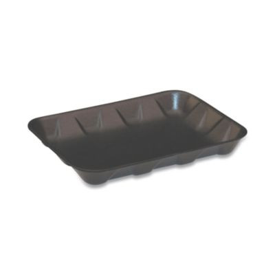 Supermarket Tray, #4D, 8.6 x 6.6 x 1.3, Black, Foam, 400/Carton