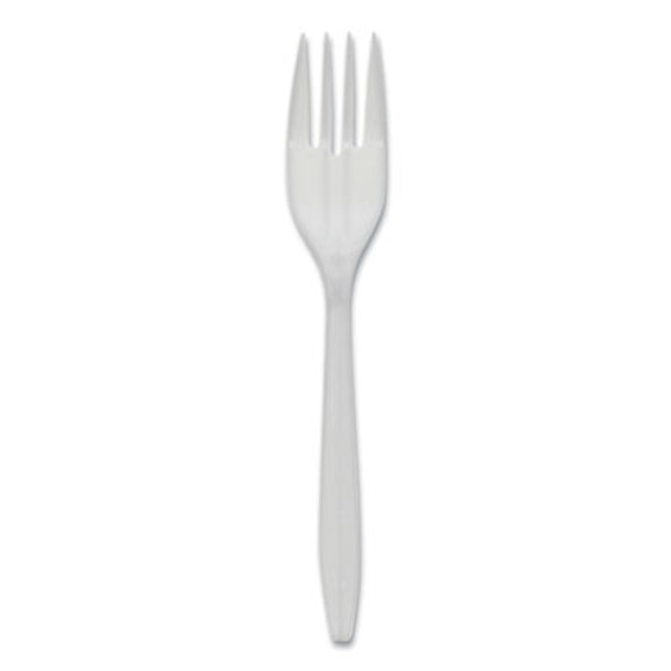 Fieldware Polypropylene Cutlery, Fork, Mediumweight, White, 1,000/Carton