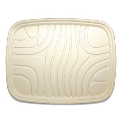 Fiber Foodservice Trays, Pla Lined, Pfas Free, 18 x 14 x 1, Natural, Paper, 100/Carton