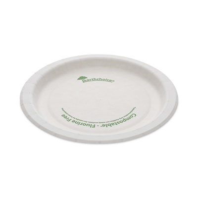 Earthchoice Pressware Compostable Dinnerware, Plate, Paper, 6" Dia, White, 750/Carton