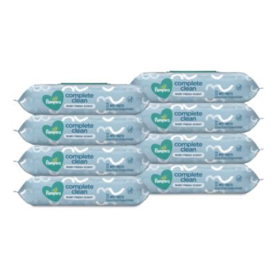 Complete Clean Baby Wipes, 1-Ply, Baby Fresh, 7 x 6.8, White, 72 Wipes/Pack, 8 Packs/Carton